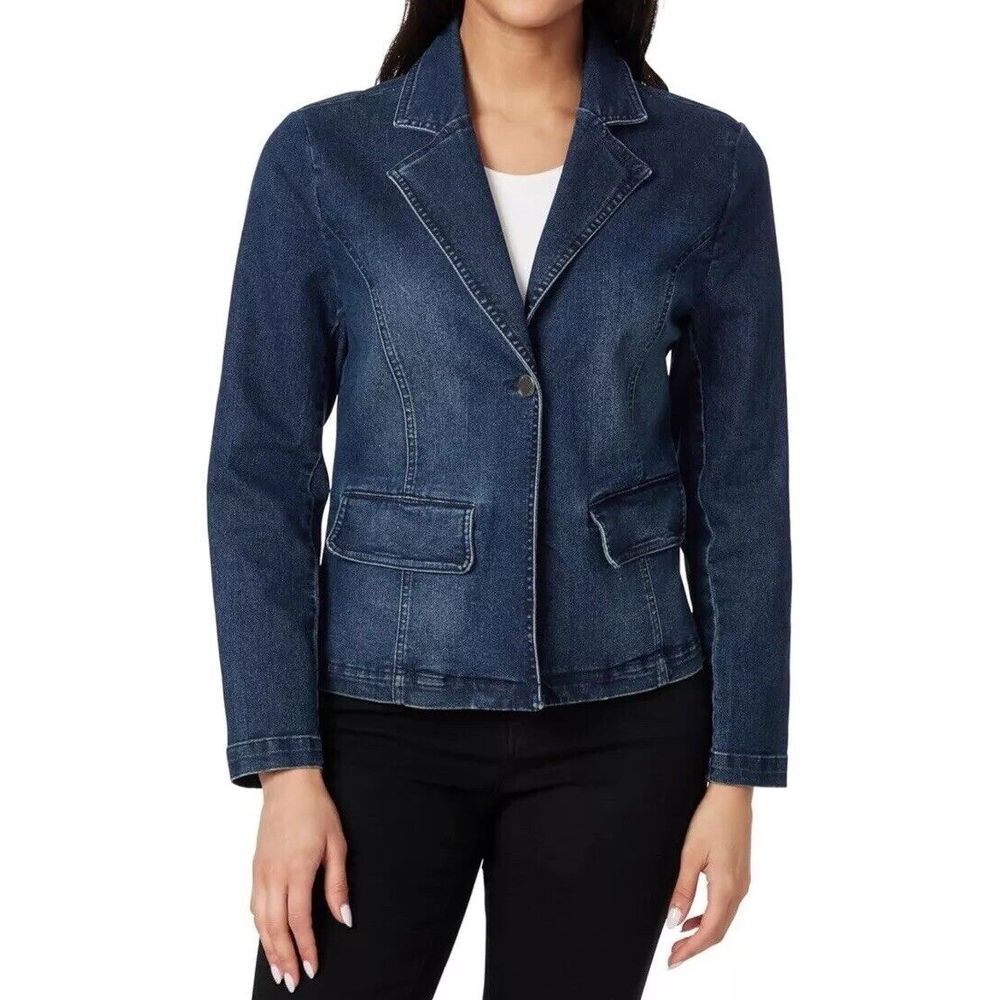 Angels Forever Young Jean Denim Jacket Womens Medium Blue‎ Kensington Preppy